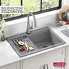 30&rdquo; Granite Composite Workstation Kitchen Sink Drop-In Top Mount Single Bowl with WorkFlow&trade; Ledge and Accessories in Dark Grey